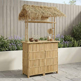 vidaXL Outdoor Bar Table Natural 110 x 50 x 209 cm Bamboo
