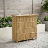 vidaXL Outdoor Bar Table Natural 110 x 50 x 209 cm Bamboo
