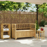 vidaXL Garden Storage Bench 110 x 47 x 80 cm Bamboo Natural Rectangular