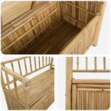 vidaXL Garden Storage Bench 110 x 47 x 80 cm Bamboo Natural Rectangular