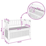 vidaXL Garden Storage Bench 110 x 47 x 80 cm Bamboo Natural Rectangular