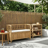 vidaXL Garden Storage Bench 110 x 47 x 80 cm Bamboo Natural Rectangular