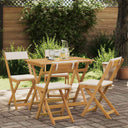 vidaXL Folding Bistro Chairs 4 pcs Solid Acacia Wood