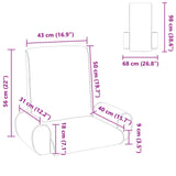 vidaXL Adjustable Floor Chair Cream Rough Velvet