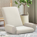 vidaXL Adjustable Floor Chair Cream Rough Velvet