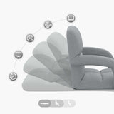 vidaXL Adjustable Floor Chair with Armrest 5 Positions Fabric