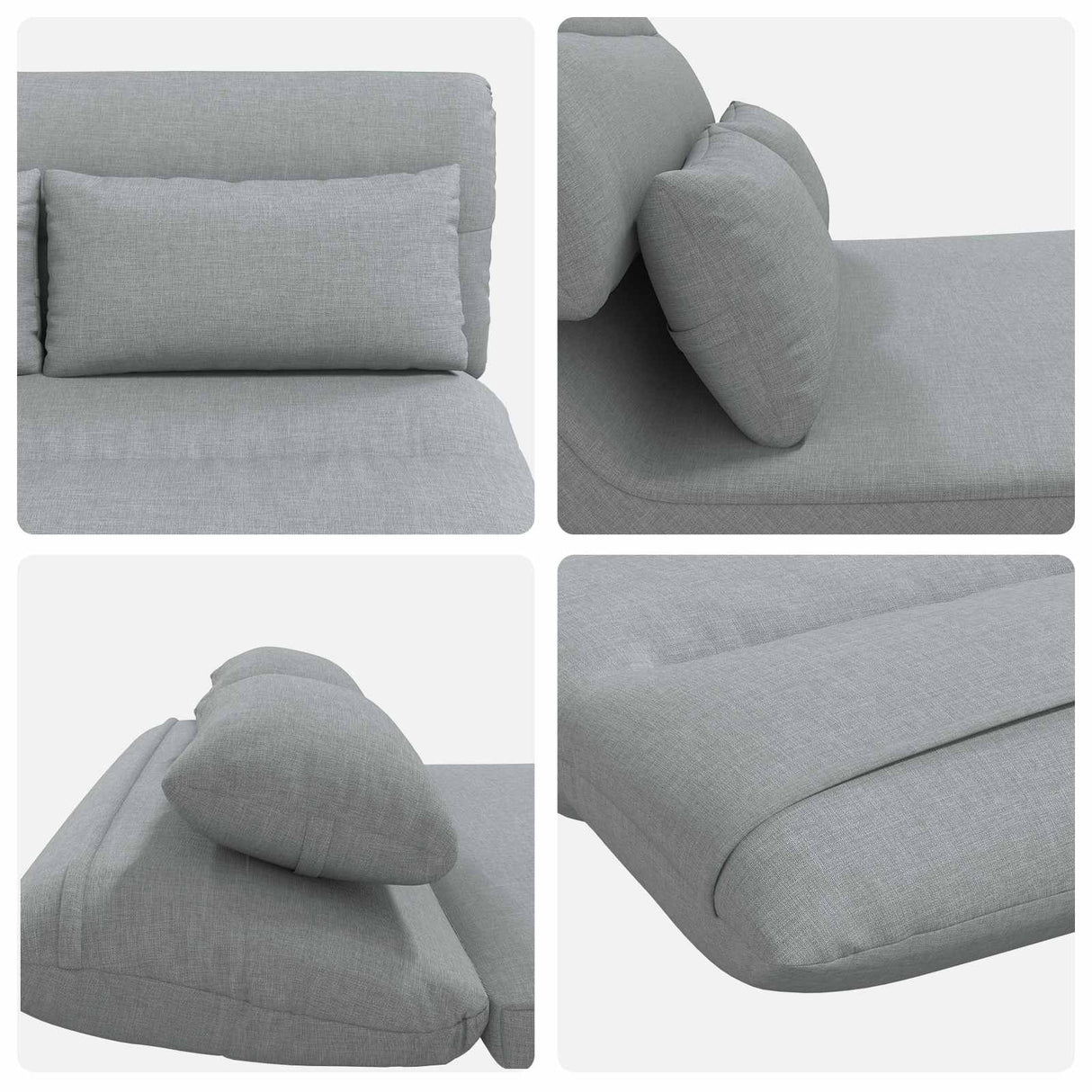 vidaXL Verstelbare vloostoel Lichtgrijs Stof