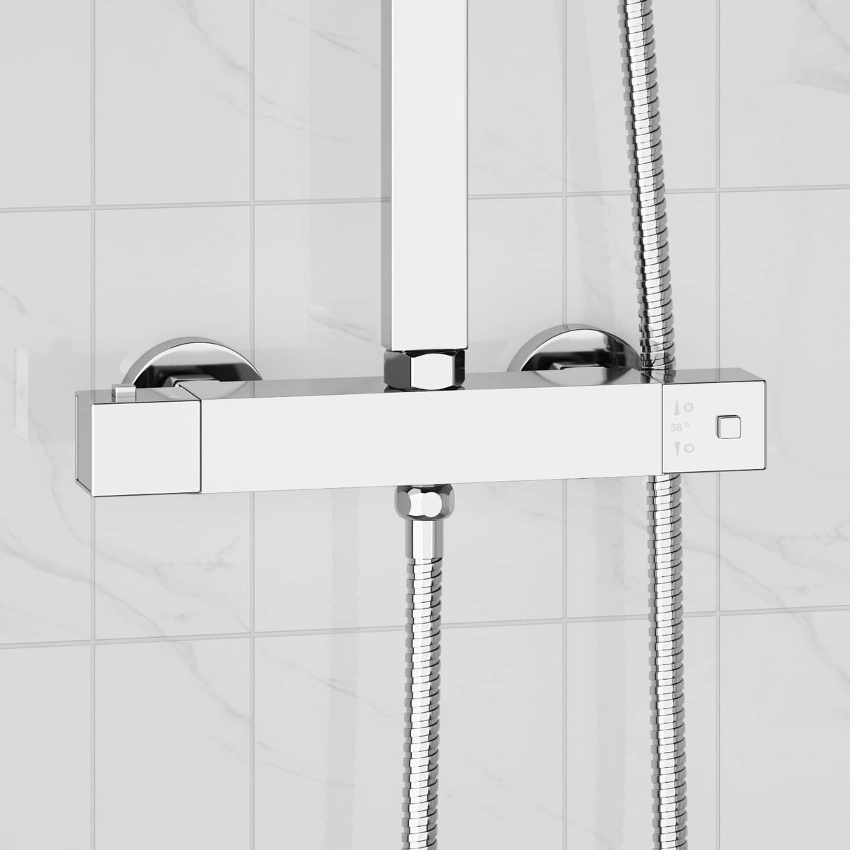 vidaXL Thermostatische douchemixer Roestvrij staal 201 25,5 x 7 x 6 cm