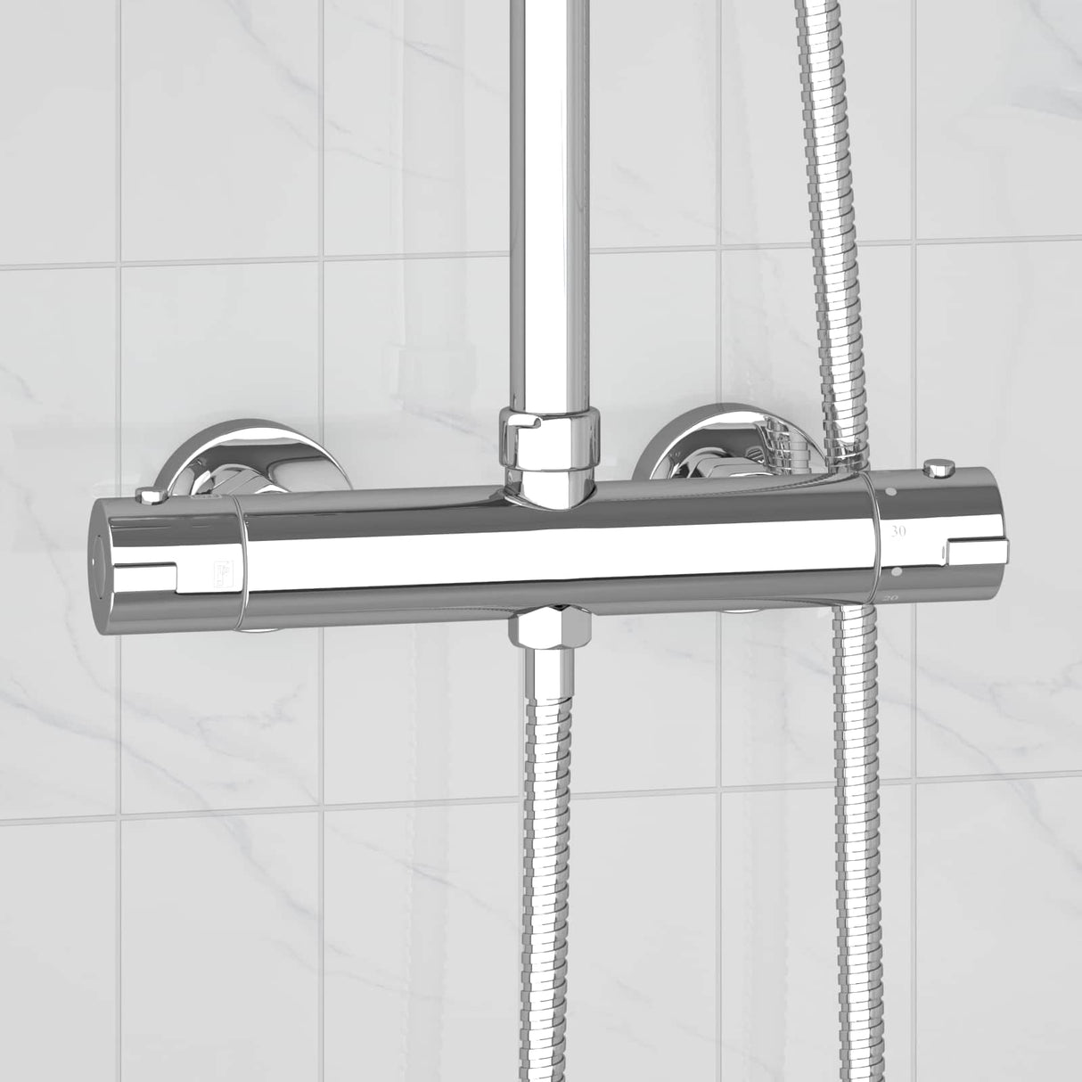 vidaXL Thermostatische douchemixer Roestvrij staal 201 25,5 x 7 x 6 cm
