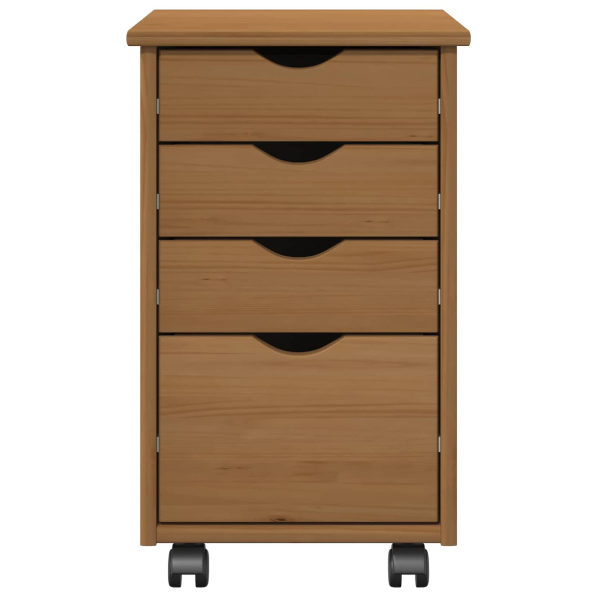 vidaXL Rolling Cabinet with Wheels White 34 x 39 x 56 cm Solid Pinewood