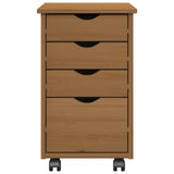 vidaXL Rolling Cabinet with Wheels White 34 x 39 x 56 cm Solid Pinewood