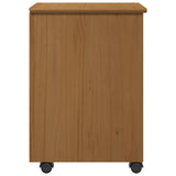 vidaXL Rolling Cabinet with Wheels White 34 x 39 x 56 cm Solid Pinewood