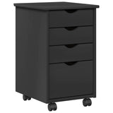 vidaXL Rolling Cabinet with Wheels White 34 x 39 x 56 cm Solid Pinewood