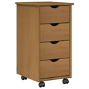 vidaXL Rolling Cabinet Honey Brown 34 x 39 x 65.5 cm Solid Spruce Wood