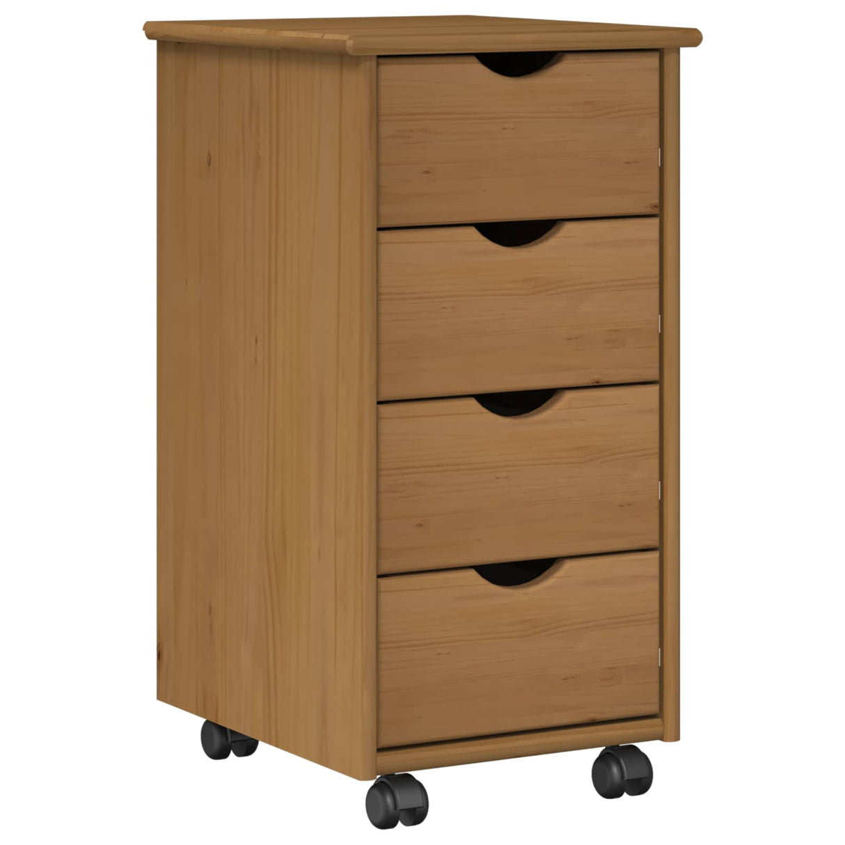 vidaXL Rolling Cabinet Honey Brown 34 x 39 x 65.5 cm Solid Spruce Wood