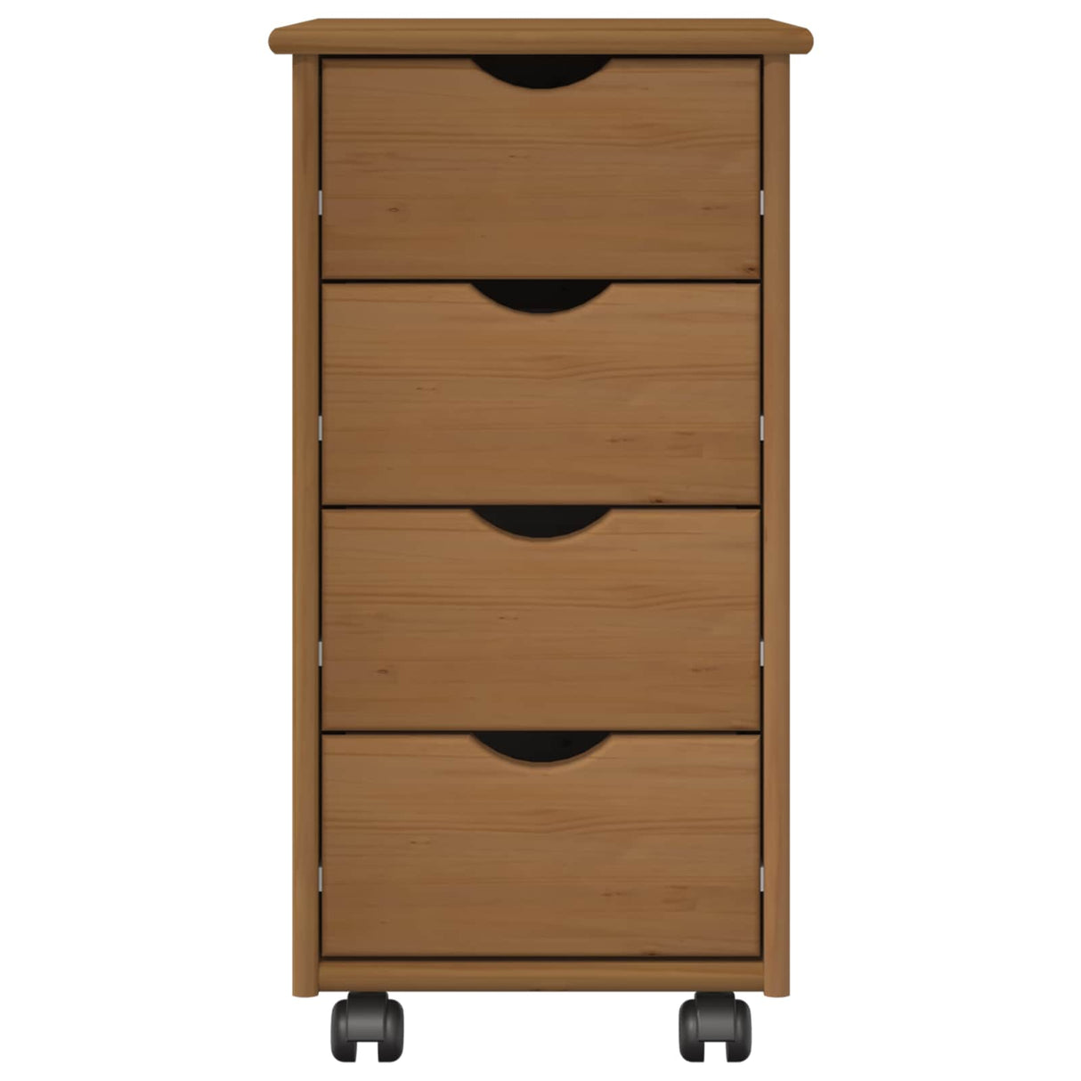 vidaXL Rolling Cabinet Honey Brown 34 x 39 x 65.5 cm Solid Spruce Wood