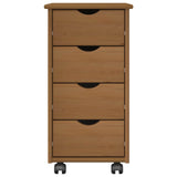vidaXL Rolling Cabinet Honey Brown 34 x 39 x 65.5 cm Solid Spruce Wood