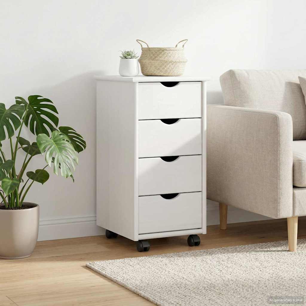 vidaXL Rolling Cabinet Honey Brown 34 x 39 x 65.5 cm Solid Spruce Wood