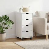 vidaXL Rolling Cabinet Honey Brown 34 x 39 x 65.5 cm Solid Spruce Wood