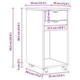 vidaXL Rollende kast HoningBruin 34 x 39 x 65,5 cm Massief grenenhout