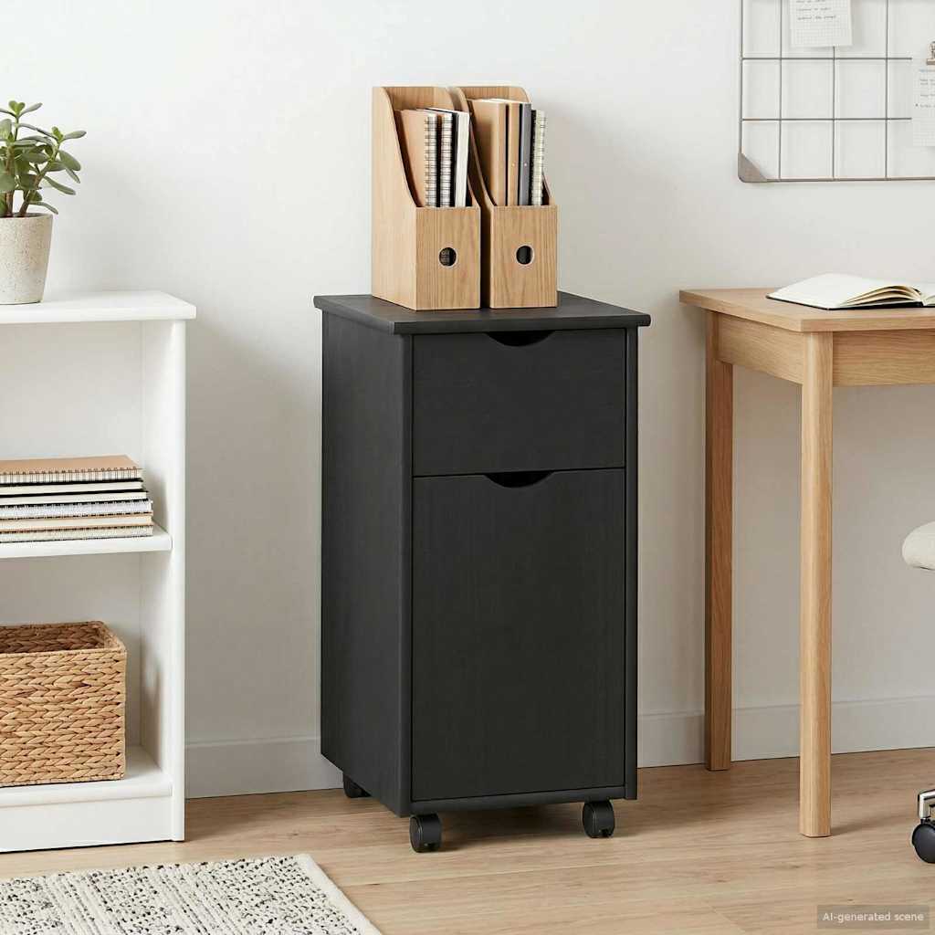 vidaXL Rollende kast Honing bruin 34 x 39 x 65,5 cm Massief vurenhout