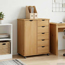 vidaXL Rolling Cabinet Honey Brown 63.5 x 39 x 79 cm Solid Pinewood