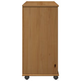 vidaXL Rolling Cabinet Honey Brown 63.5 x 39 x 79 cm Solid Pinewood