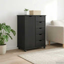 vidaXL Rolling Cabinet Honey Brown 63.5 x 39 x 79 cm Solid Pinewood
