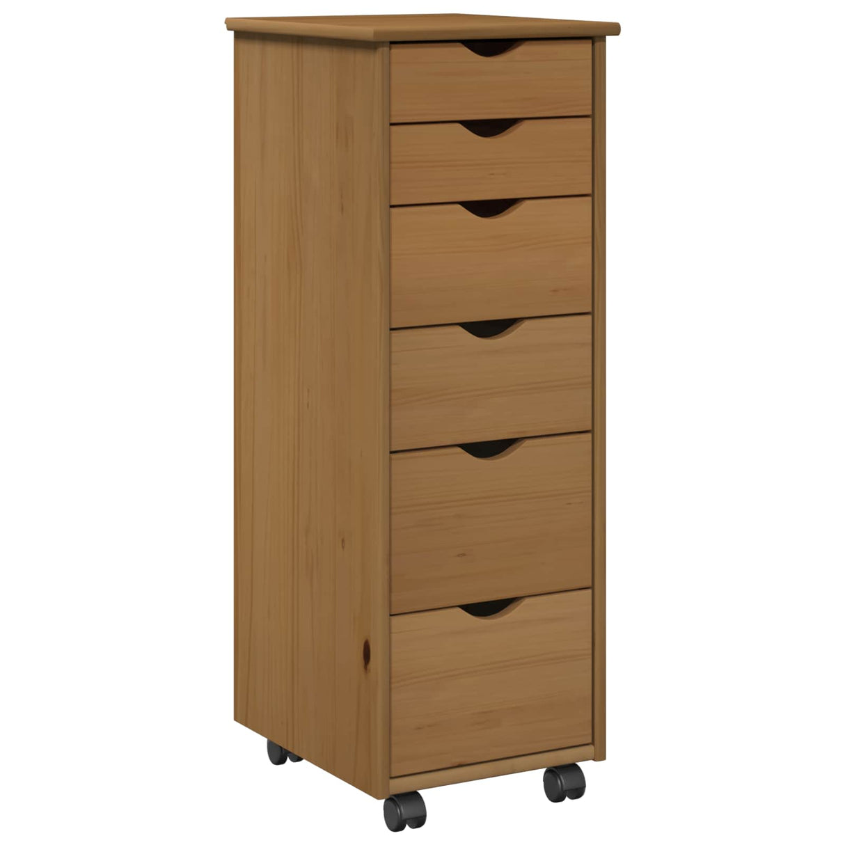 vidaXL Rolling Cabinet Honey Brown 34 x 39 x 93.5 cm Solid Spruce Wood