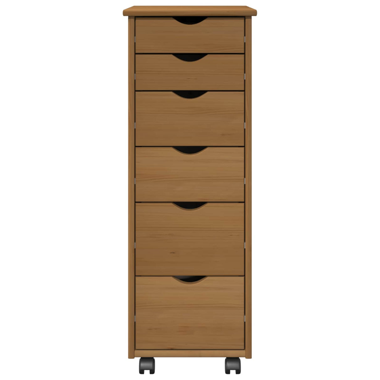 vidaXL Rolling Cabinet Honey Brown 34 x 39 x 93.5 cm Solid Spruce Wood