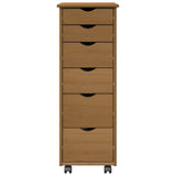 vidaXL Rolling Cabinet Honey Brown 34 x 39 x 93.5 cm Solid Spruce Wood