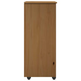 vidaXL Rolling Cabinet Honey Brown 34 x 39 x 93.5 cm Solid Spruce Wood