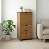 vidaXL Rollende kast Honing bruin 53 x 39 x 103 cm Massief vurenhout