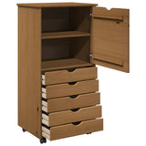 vidaXL Rollende kast Honing bruin 53 x 39 x 103 cm Massief vurenhout
