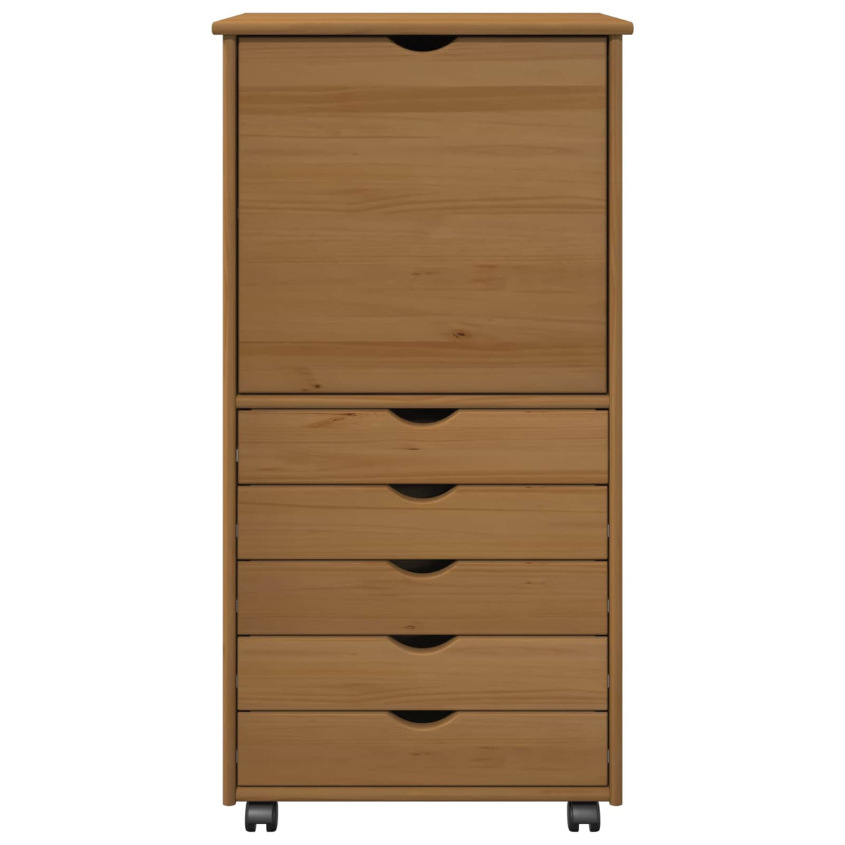 vidaXL Rollende kast Honing bruin 53 x 39 x 103 cm Massief vurenhout