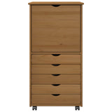 vidaXL Rollende kast Honing bruin 53 x 39 x 103 cm Massief vurenhout