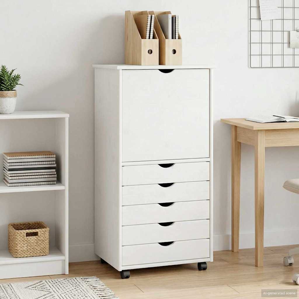 vidaXL Rollende kast Honing bruin 53 x 39 x 103 cm Massief vurenhout