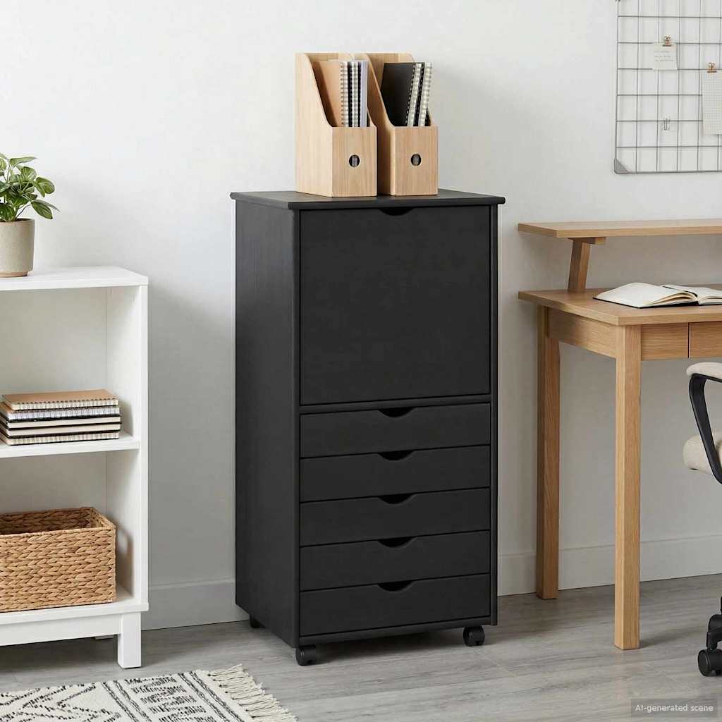 vidaXL Rollende kast Honing bruin 53 x 39 x 103 cm Massief vurenhout