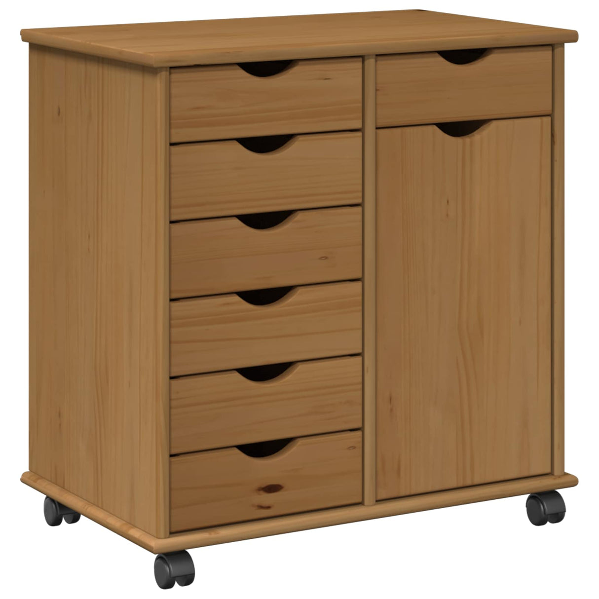 vidaXL Rollende kast met wiel Honing bruin 63,5 x 39 x 65,5 cm