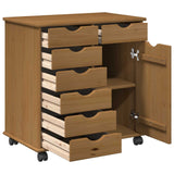 vidaXL Rollende kast met wiel Honing bruin 63,5 x 39 x 65,5 cm