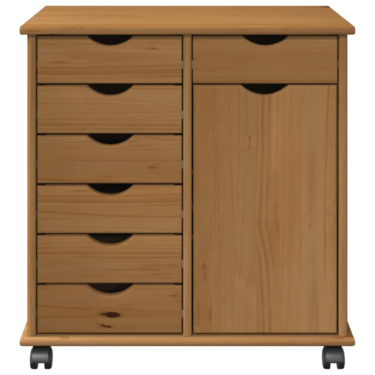 vidaXL Rollende kast met wiel Honing bruin 63,5 x 39 x 65,5 cm