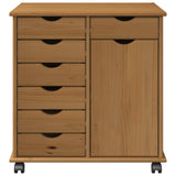 vidaXL Rollende kast met wiel Honing bruin 63,5 x 39 x 65,5 cm
