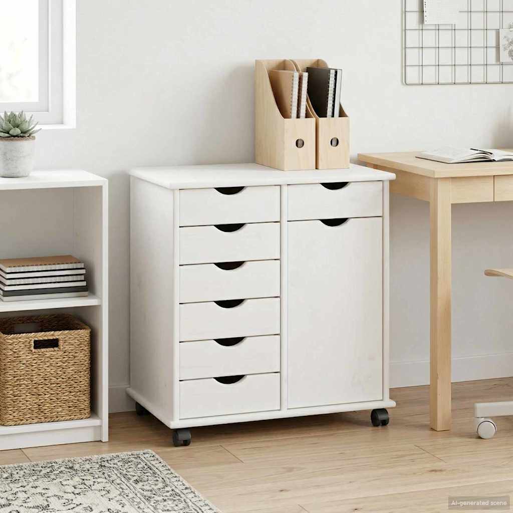 vidaXL Rollende kast met wiel Honing bruin 63,5 x 39 x 65,5 cm