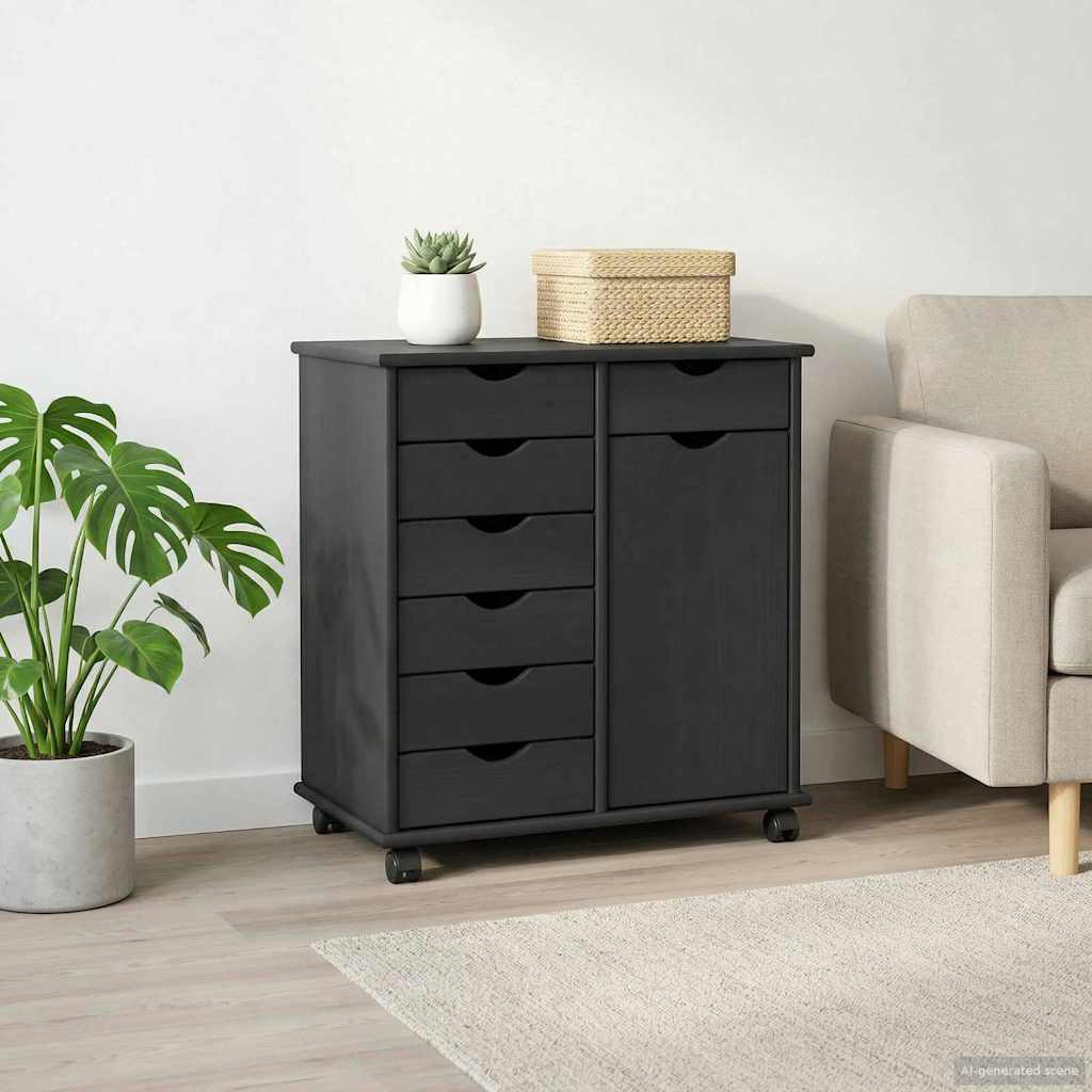 vidaXL Rollende kast met wiel Honing bruin 63,5 x 39 x 65,5 cm