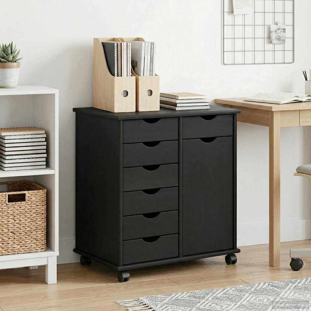 vidaXL Rollende kast met wiel Honing bruin 63,5 x 39 x 65,5 cm