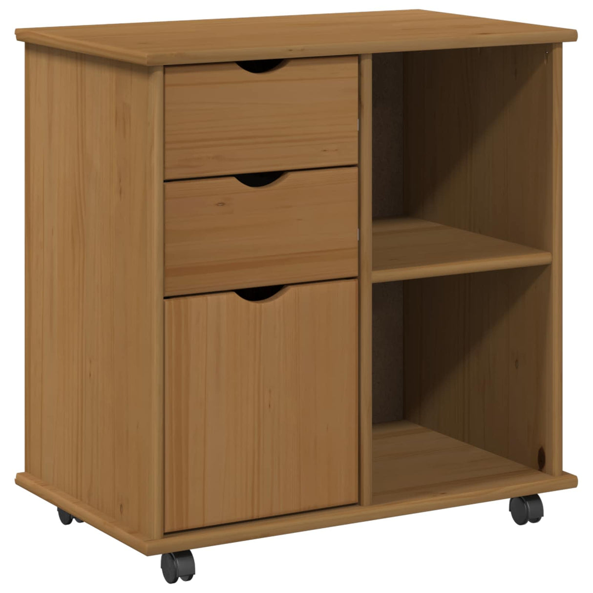 vidaXL Rollende kast met wiel Honing bruin 63,5 x 39 x 65,5 cm