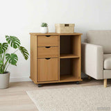 vidaXL Rollende kast met wiel Honing bruin 63,5 x 39 x 65,5 cm