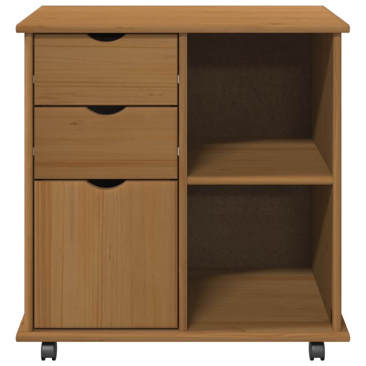 vidaXL Rollende kast met wiel Honing bruin 63,5 x 39 x 65,5 cm