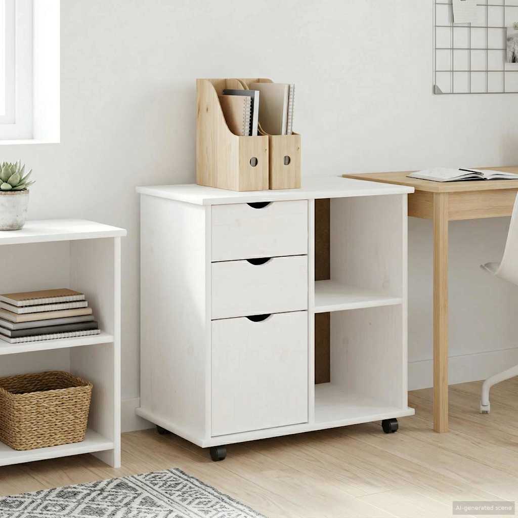 vidaXL Rollende kast met wiel Honing bruin 63,5 x 39 x 65,5 cm