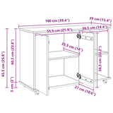 vidaXL Rollende kast Honing bruin 100 x 39 x 65,5 cm Massief vurenhout